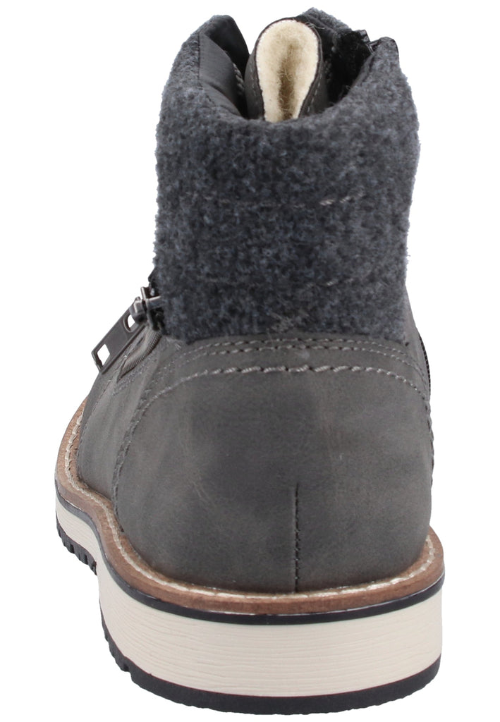 Rieker Stiefelette Lederimitat Anthrazit Warmfutter - surf4shoes