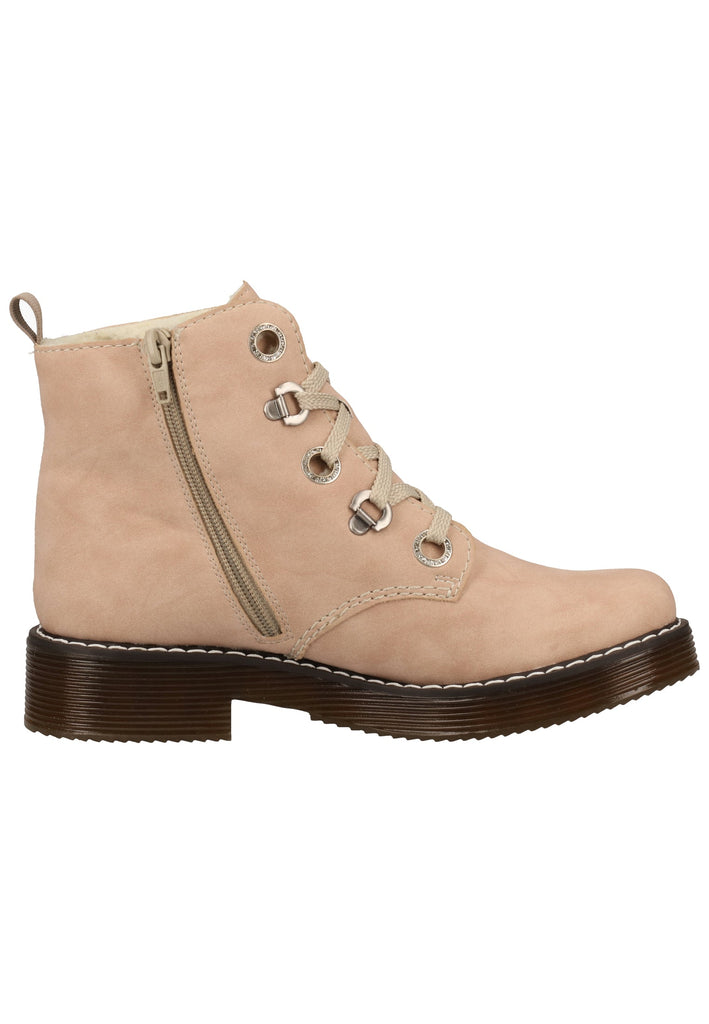 Rieker Stiefelette Lederimitat Rosa Warmfutter - surf4shoes
