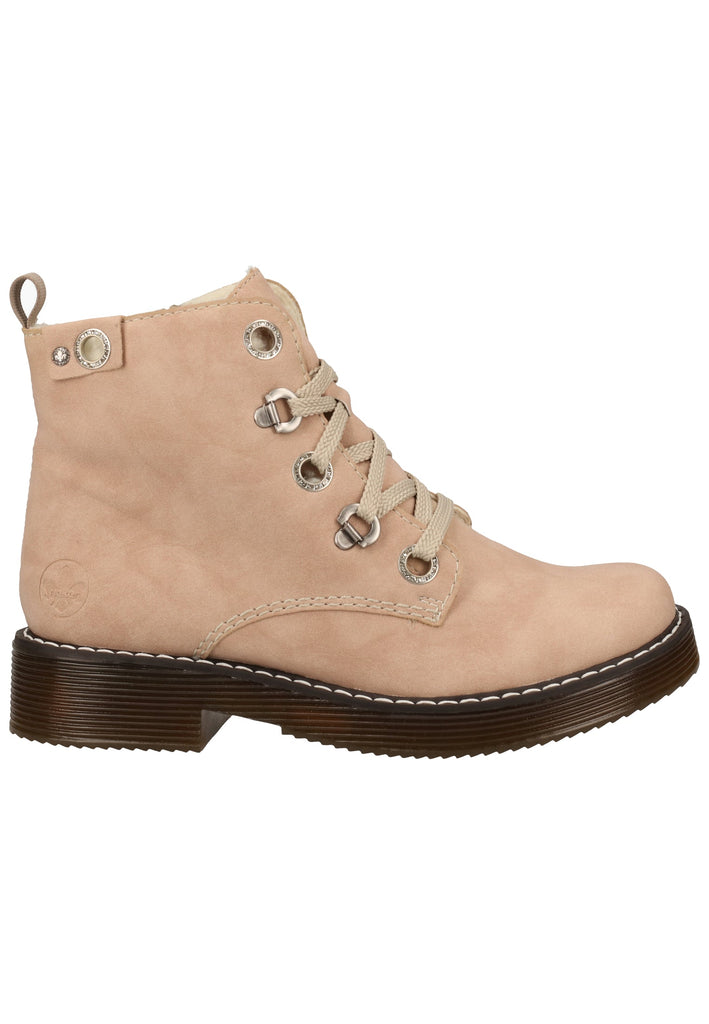 Rieker Stiefelette Lederimitat Rosa Warmfutter - surf4shoes