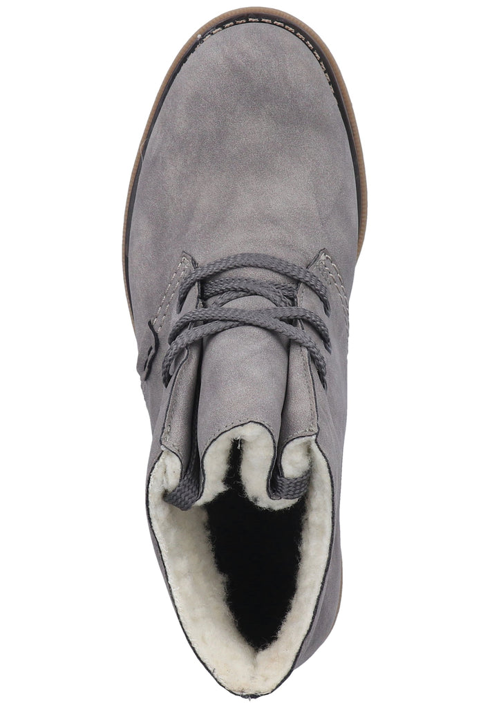 Rieker Stiefelette Lederimitat Grau Warmfutter - surf4shoes