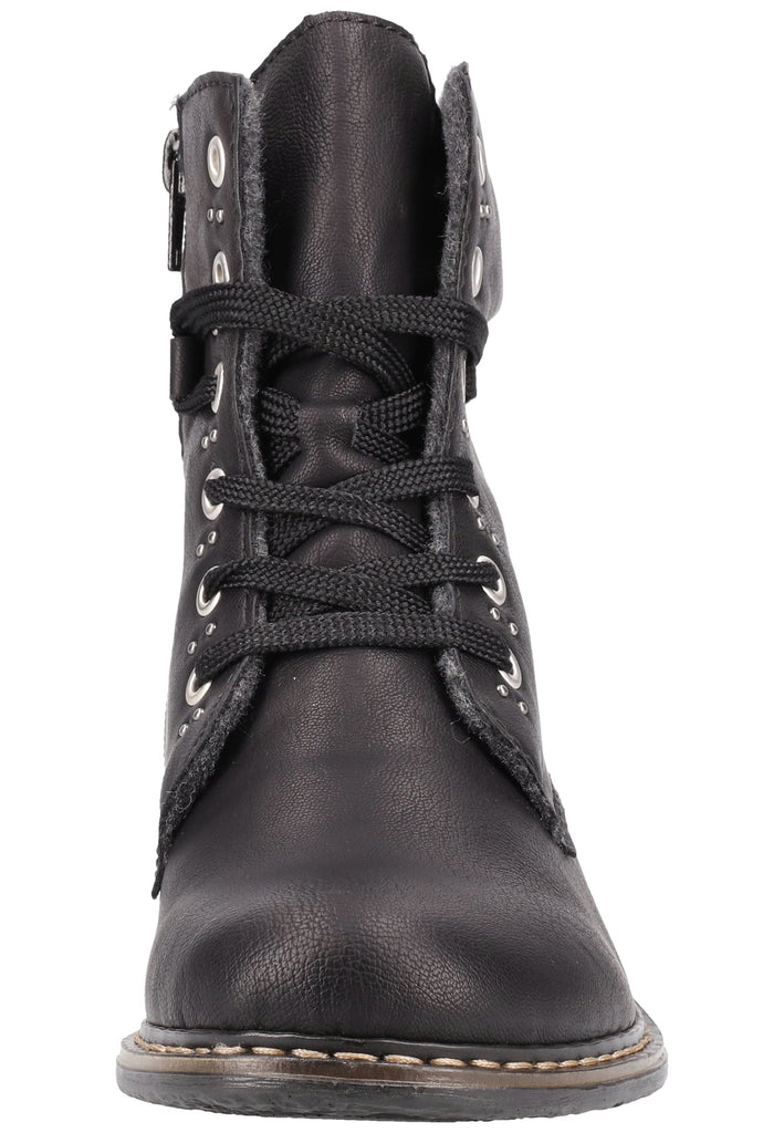 Rieker Stiefelette Lederimitat Schwarz - surf4shoes