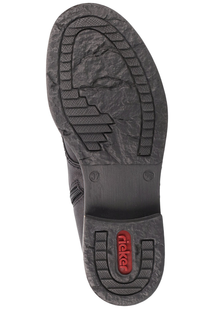 Rieker Stiefelette Lederimitat Schwarz - surf4shoes