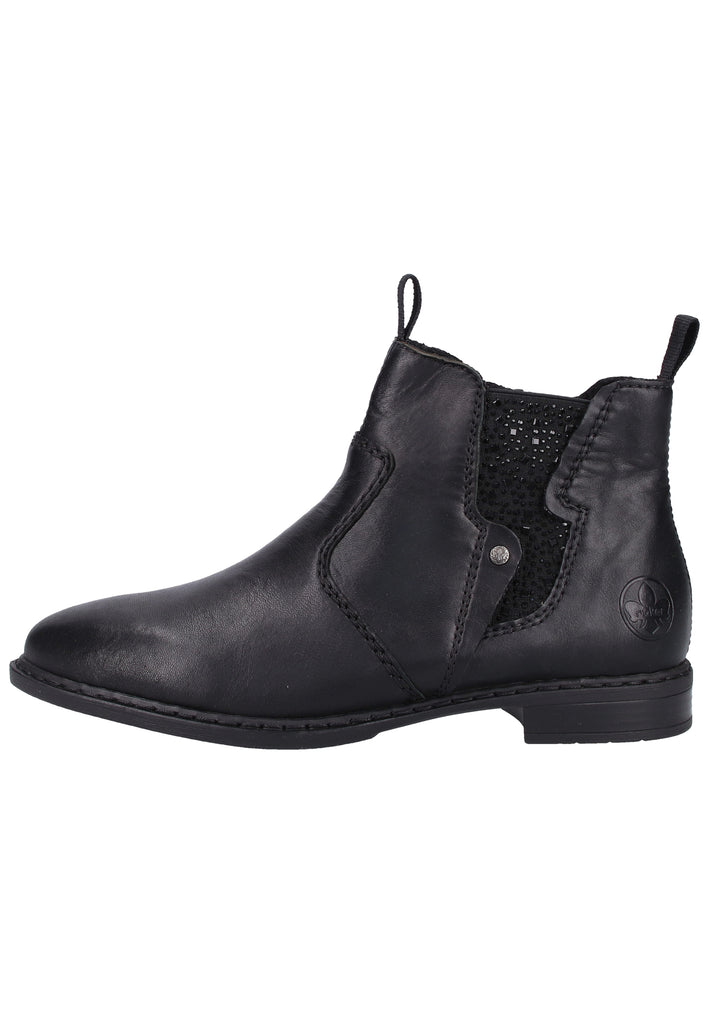 Rieker Stiefelette Glattleder Schwarz - surf4shoes