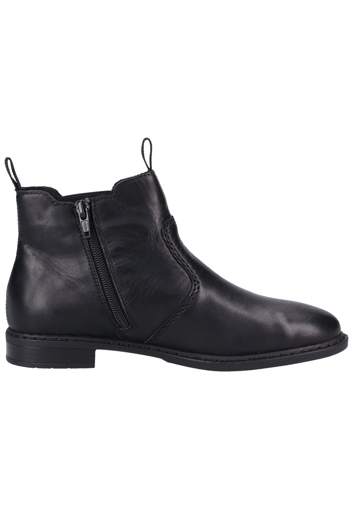 Rieker Stiefelette Glattleder Schwarz - surf4shoes
