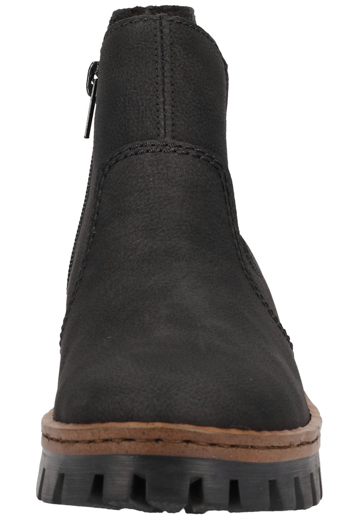 Rieker Stiefelette Lederimitat Schwarz Warmfutter - surf4shoes