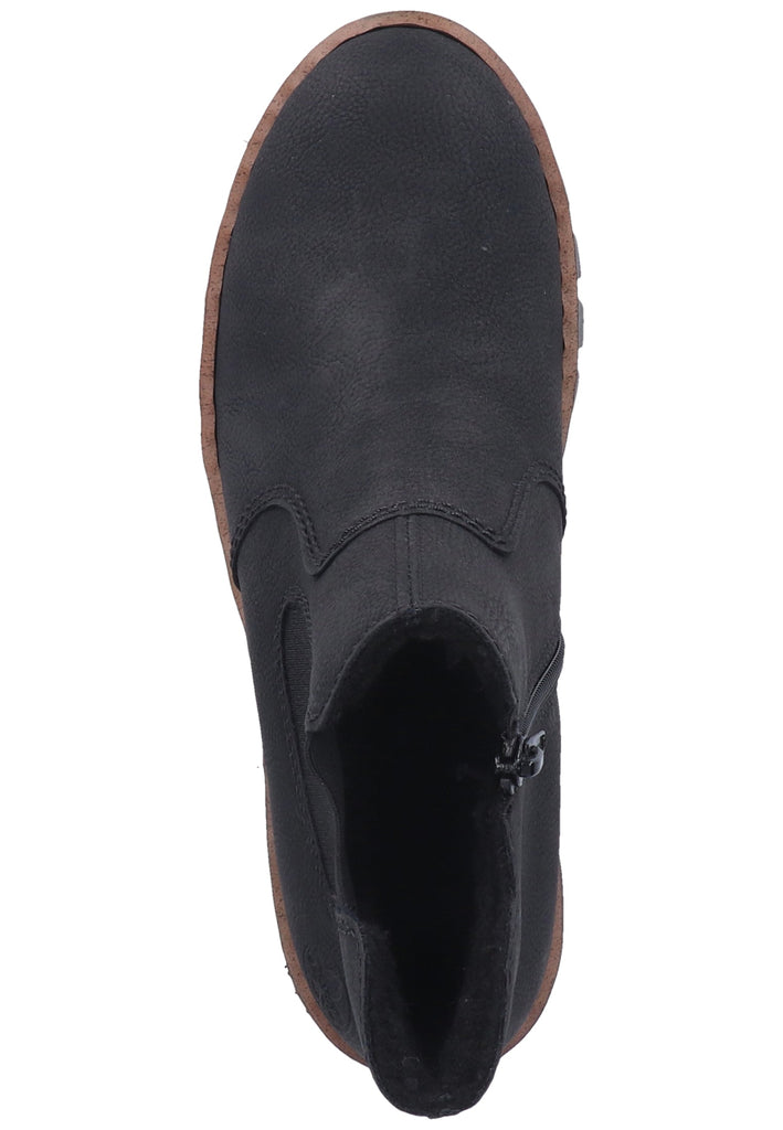 Rieker Stiefelette Lederimitat Schwarz Warmfutter - surf4shoes