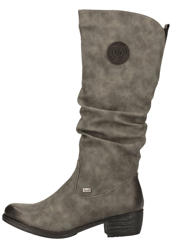 Rieker Stiefel Lederimitat Grau Warmfutter - surf4shoes