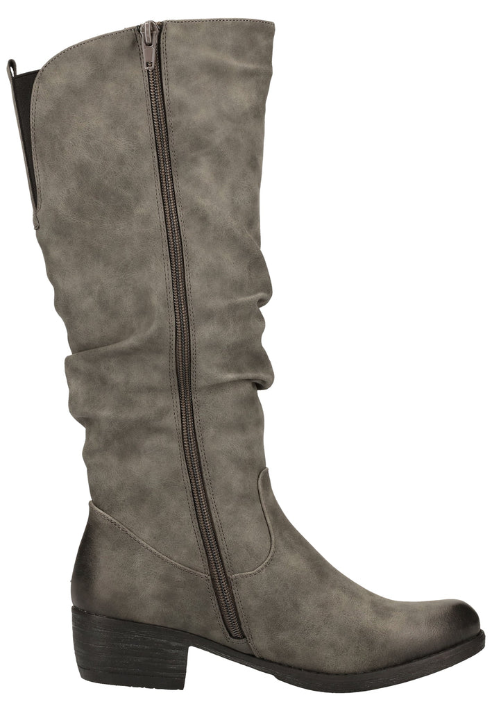 Rieker Stiefel Lederimitat Grau Warmfutter - surf4shoes