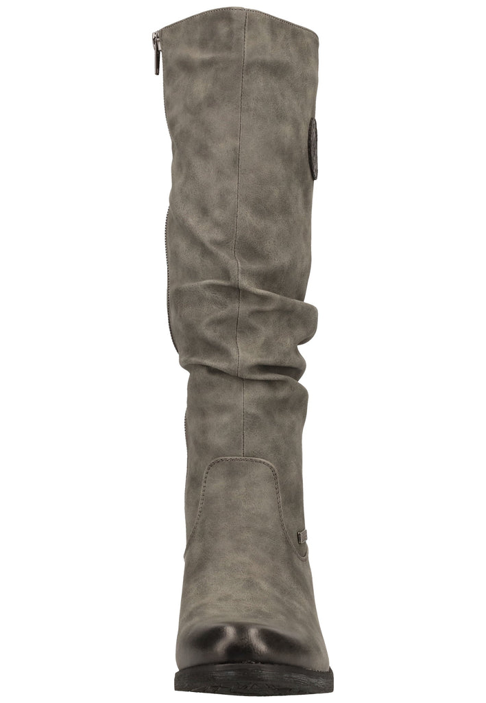 Rieker Stiefel Lederimitat Grau Warmfutter - surf4shoes