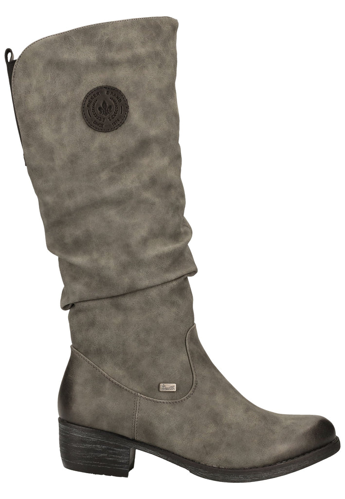 Rieker Stiefel Lederimitat Grau Warmfutter - surf4shoes