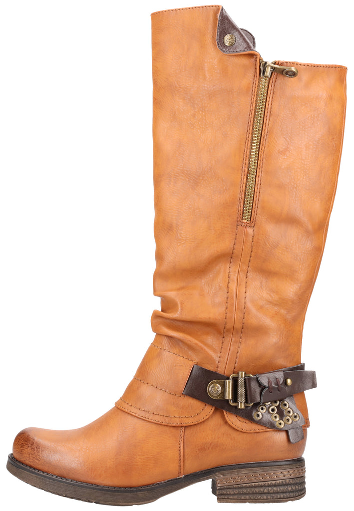 Rieker Stiefel Lederimitat Gelb Warmfutter - surf4shoes