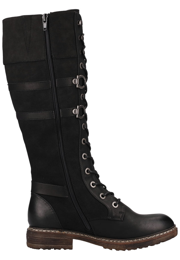 Rieker Stiefel Lederimitat Schwarz Warmfutter - surf4shoes