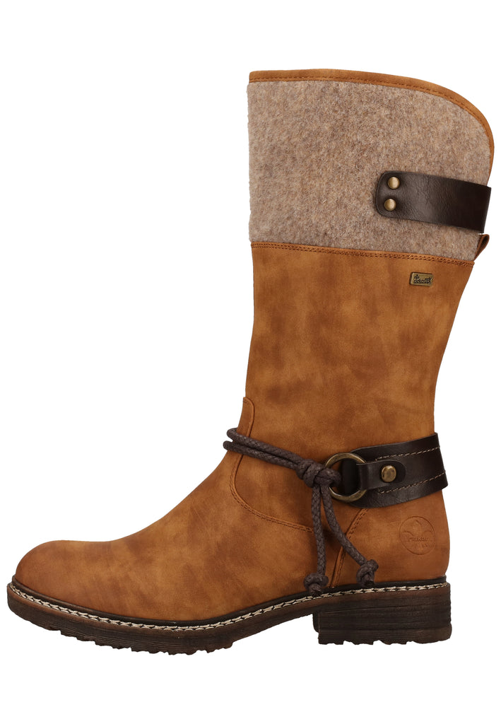 Rieker Stiefel Lederimitat Braun Warmfutter - surf4shoes