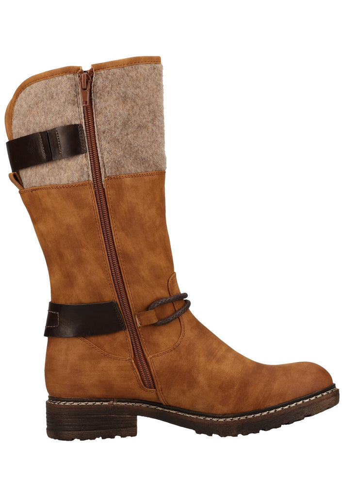 Rieker Stiefel Lederimitat Braun Warmfutter - surf4shoes