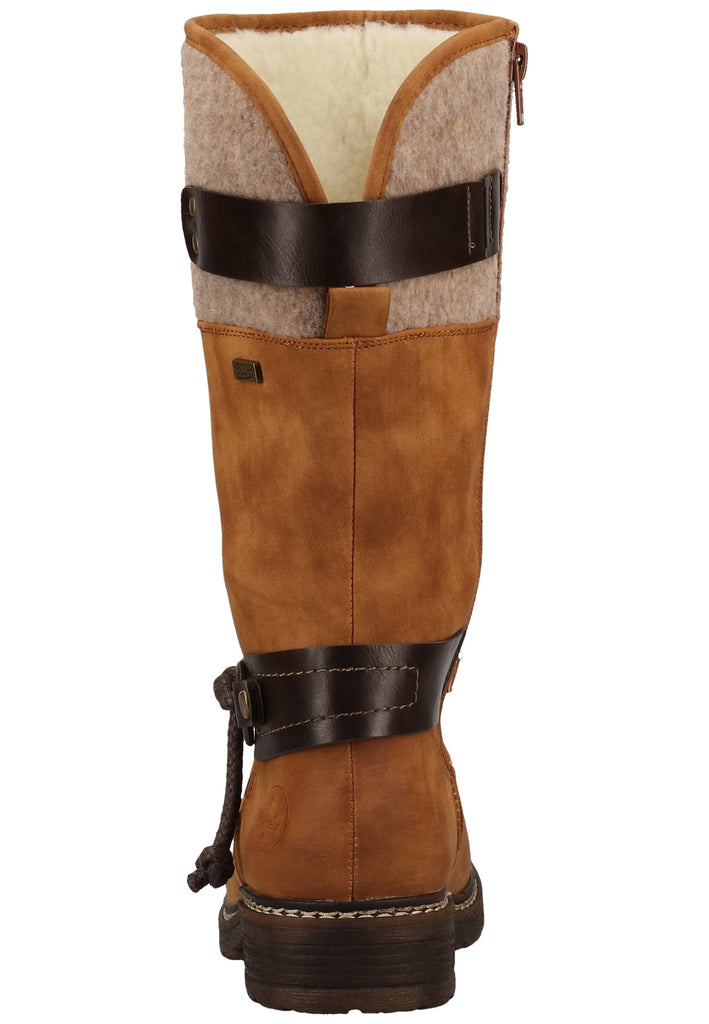 Rieker Stiefel Lederimitat Braun Warmfutter - surf4shoes