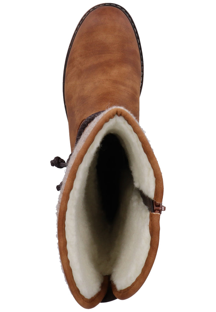 Rieker Stiefel Lederimitat Braun Warmfutter - surf4shoes