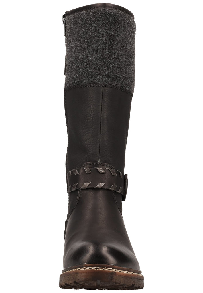 Rieker Stiefel Lederimitat Schwarz Warmfutter - surf4shoes