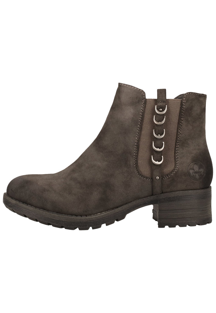 Rieker Stiefelette Lederimitat Anthrazit Warmfutter - surf4shoes