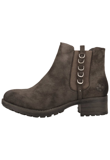 Rieker Stiefelette Lederimitat Anthrazit Warmfutter - surf4shoes
