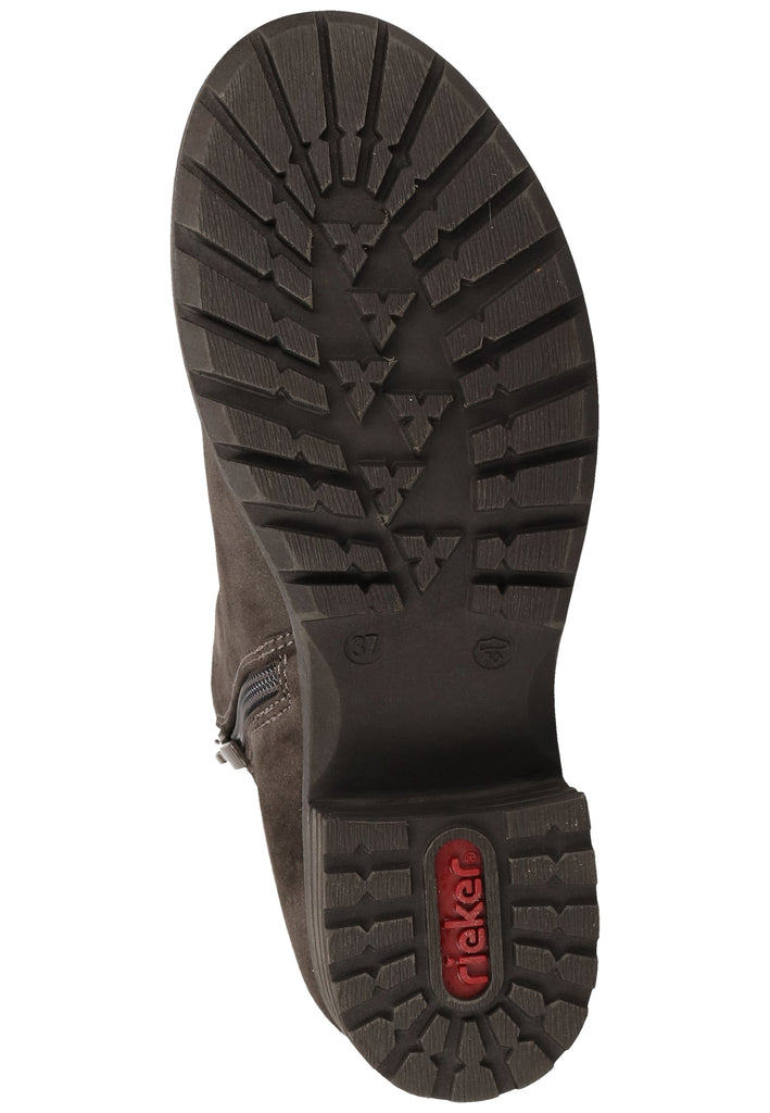 Rieker Stiefelette Lederimitat Anthrazit Warmfutter - surf4shoes