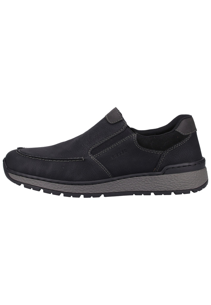 Rieker Slipper Lederimitat Schwarz - surf4shoes