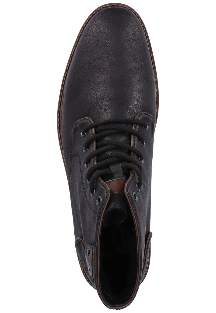 Rieker Stiefelette Lederimitat Schwarz/Braun Warmfutter - surf4shoes