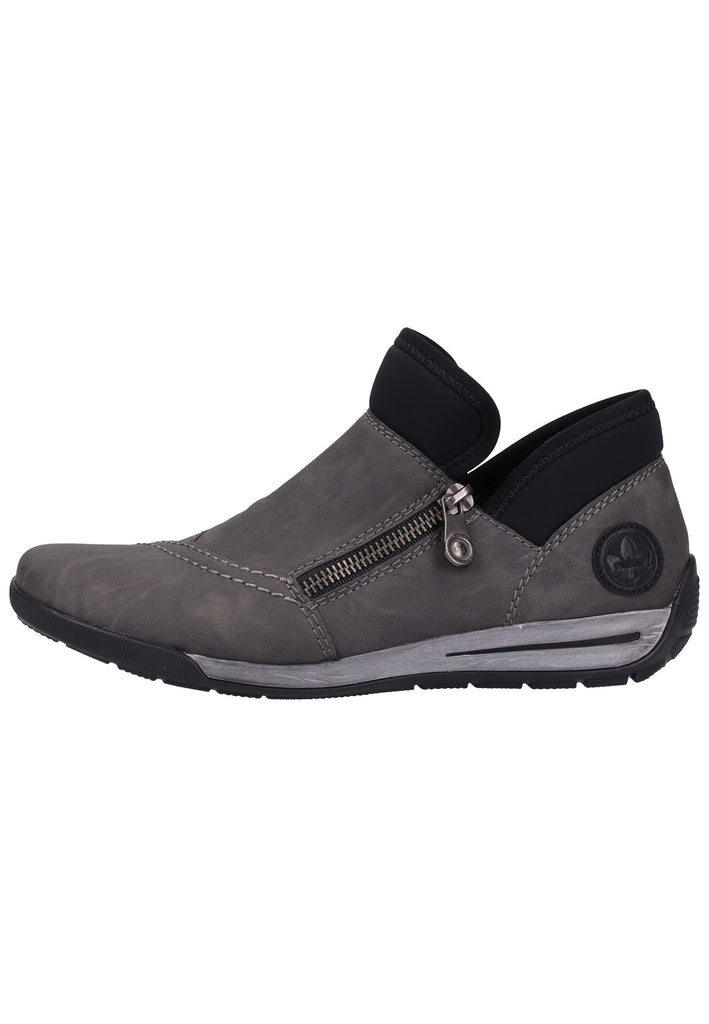 Rieker Slipper Lederimitat Schwarz - surf4shoes