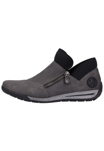 Rieker Slipper Lederimitat Schwarz - surf4shoes