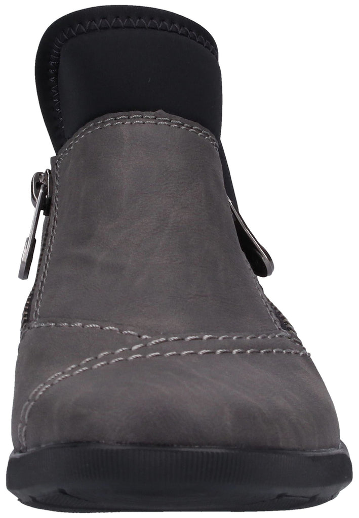 Rieker Slipper Lederimitat Schwarz - surf4shoes