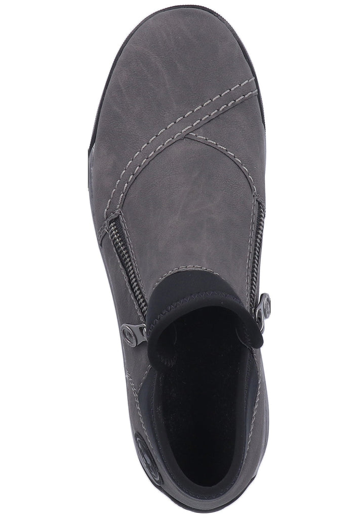 Rieker Slipper Lederimitat Schwarz - surf4shoes