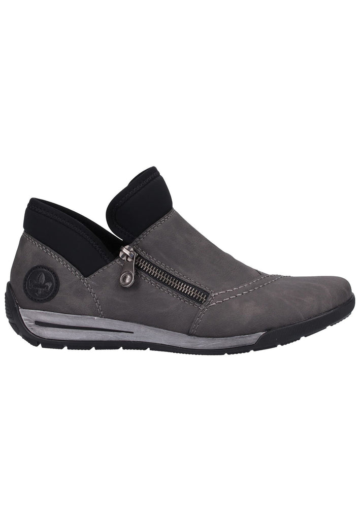 Rieker Slipper Lederimitat Schwarz - surf4shoes