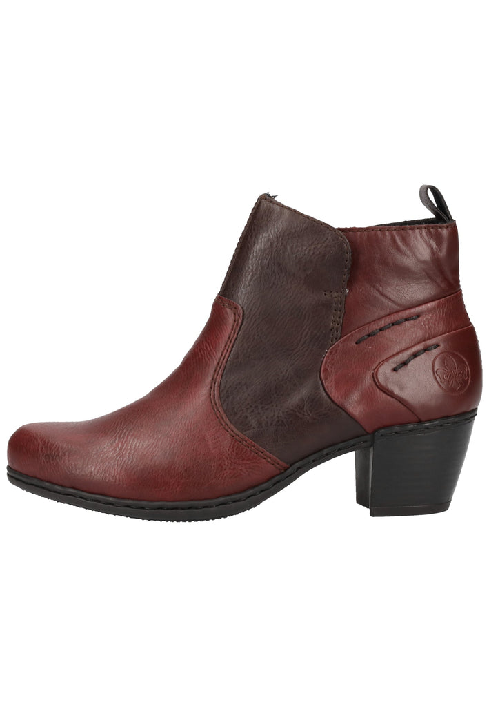 Rieker Stiefelette Lederimitat Bordeaux - surf4shoes