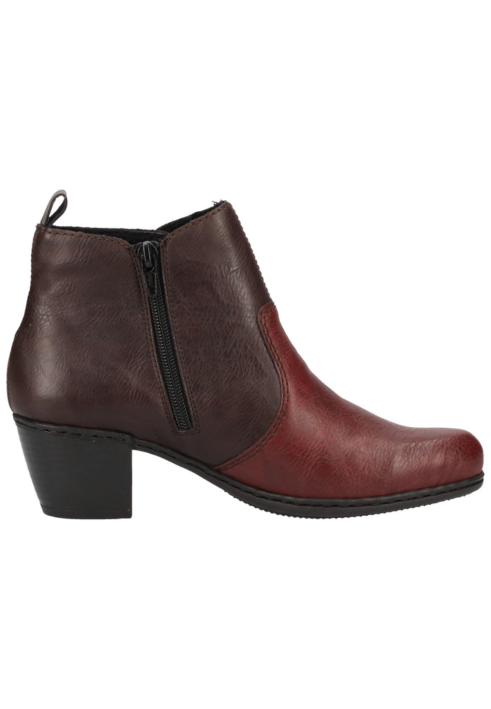 Rieker Stiefelette Lederimitat Bordeaux - surf4shoes