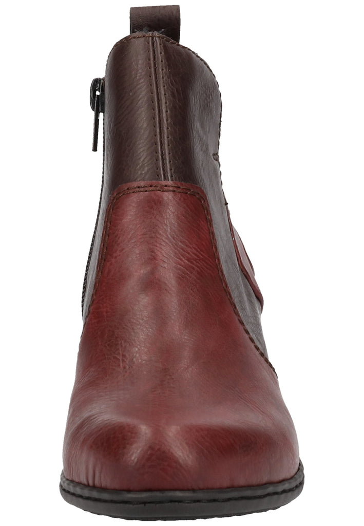 Rieker Stiefelette Lederimitat Bordeaux - surf4shoes