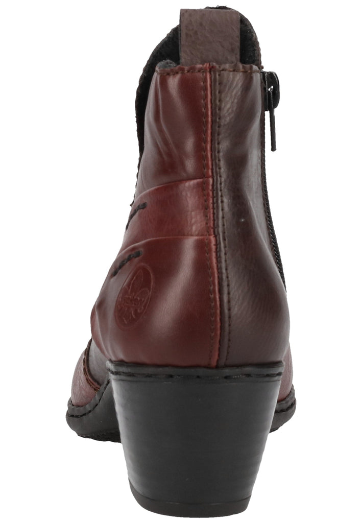 Rieker Stiefelette Lederimitat Bordeaux - surf4shoes
