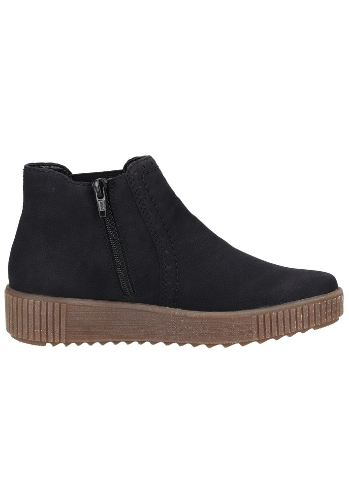 Rieker Stiefelette Lederimitat Schwarz Warmfutter - surf4shoes