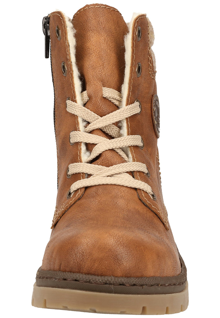 Rieker Stiefelette Lederimitat Braun Warmfutter - surf4shoes