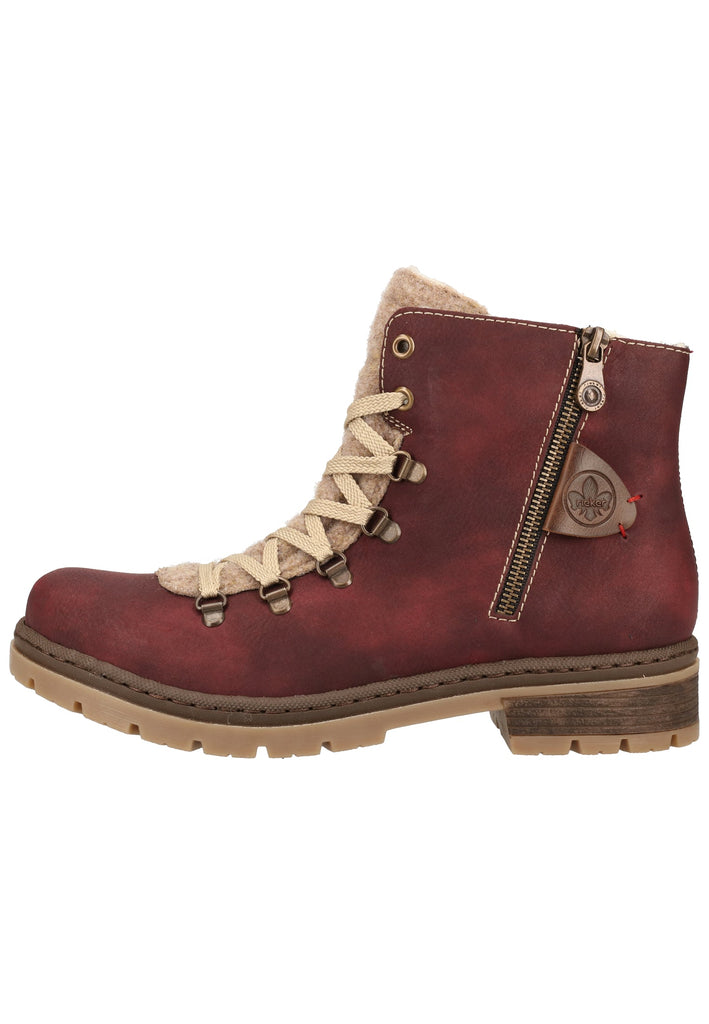 Rieker Stiefelette Lederimitat Bordeaux Warmfutter - surf4shoes