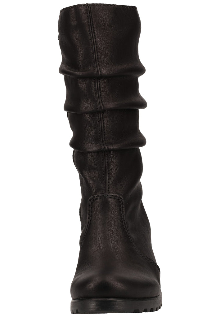 Rieker Stiefel Lederimitat Schwarz Warmfutter - surf4shoes