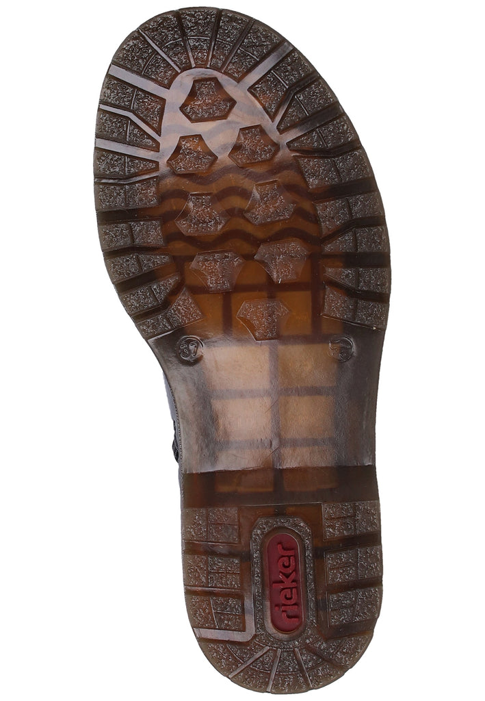Rieker Stiefelette Lederimitat Schwarz/Beige - surf4shoes