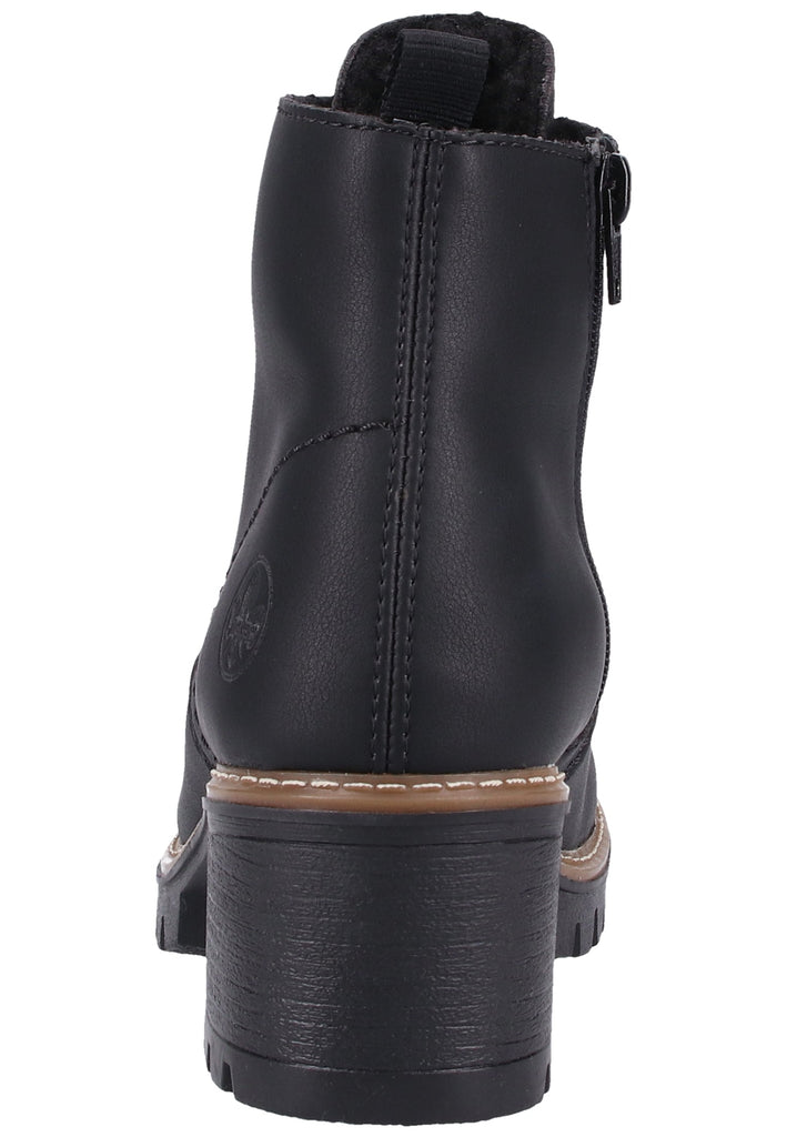 Rieker Stiefelette Lederimitat Schwarz Warmfutter - surf4shoes