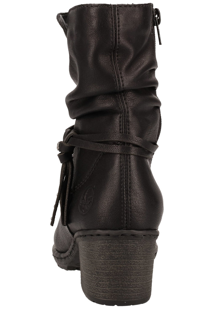 Rieker Stiefelette Lederimitat Schwarz Warmfutter - surf4shoes