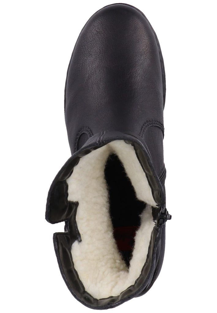 Rieker Stiefelette Lederimitat Schwarz Warmfutter - surf4shoes