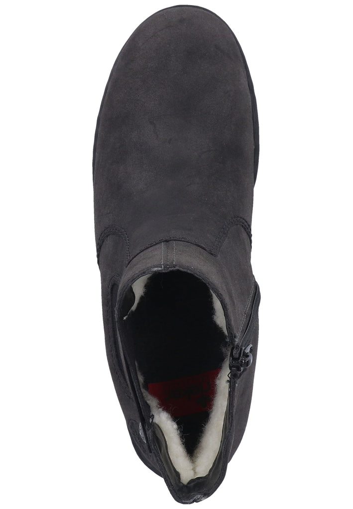 Rieker Stiefelette Lederimitat Anthrazit Warmfutter - surf4shoes