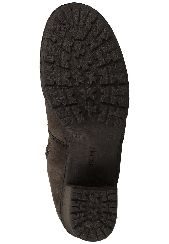 Rieker Stiefelette Lederimitat Anthrazit Warmfutter - surf4shoes