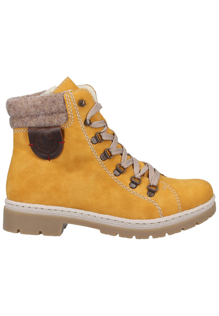Rieker Stiefelette Lederimitat Braun Warmfutter - surf4shoes