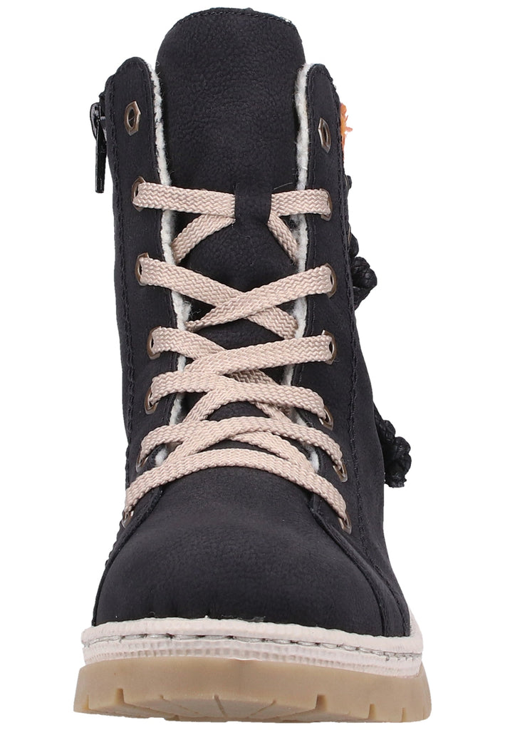 Rieker Stiefelette Lederimitat/Textil Schwarz Warmfutter - surf4shoes