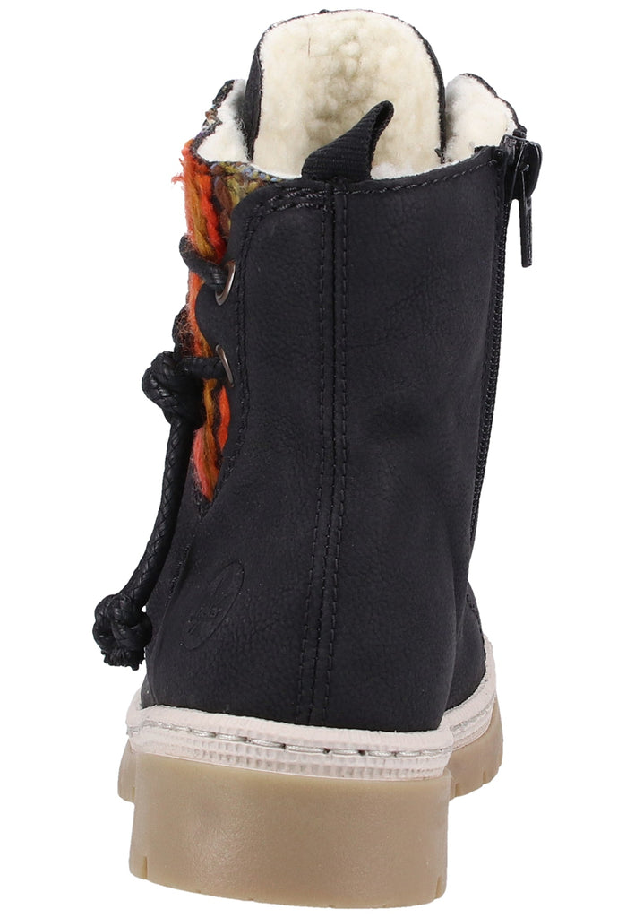 Rieker Stiefelette Lederimitat/Textil Schwarz Warmfutter - surf4shoes
