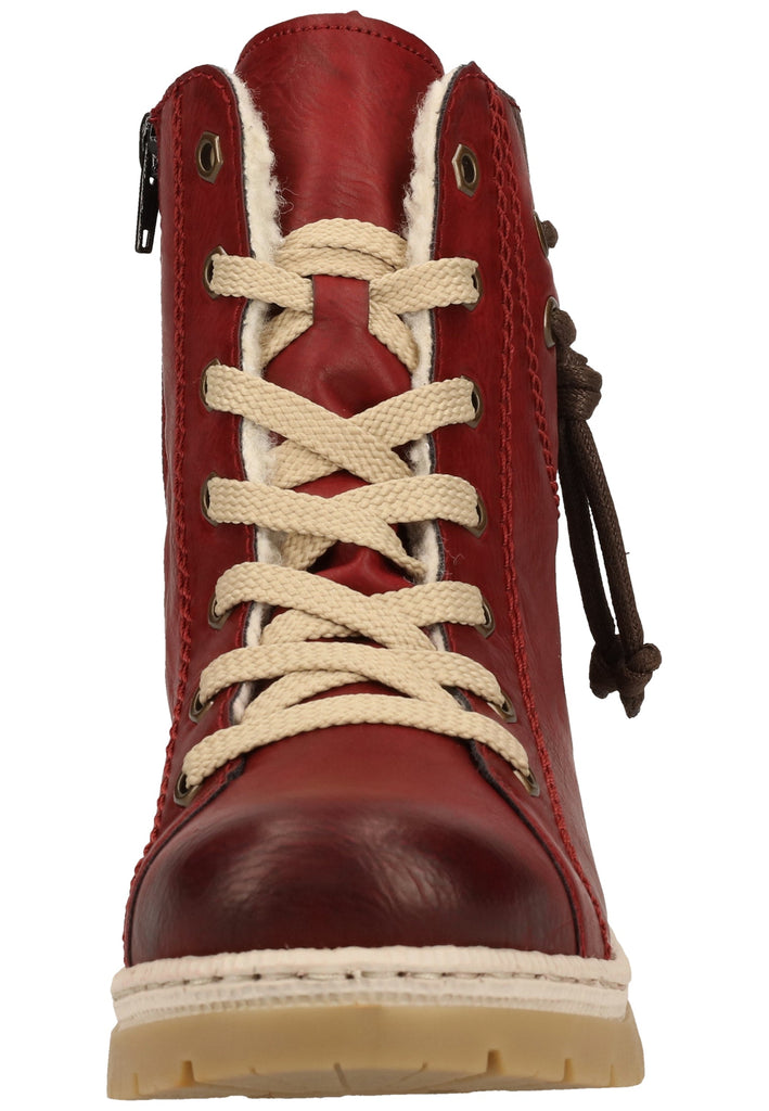 Rieker Stiefelette Lederimitat Wine Warmfutter - surf4shoes