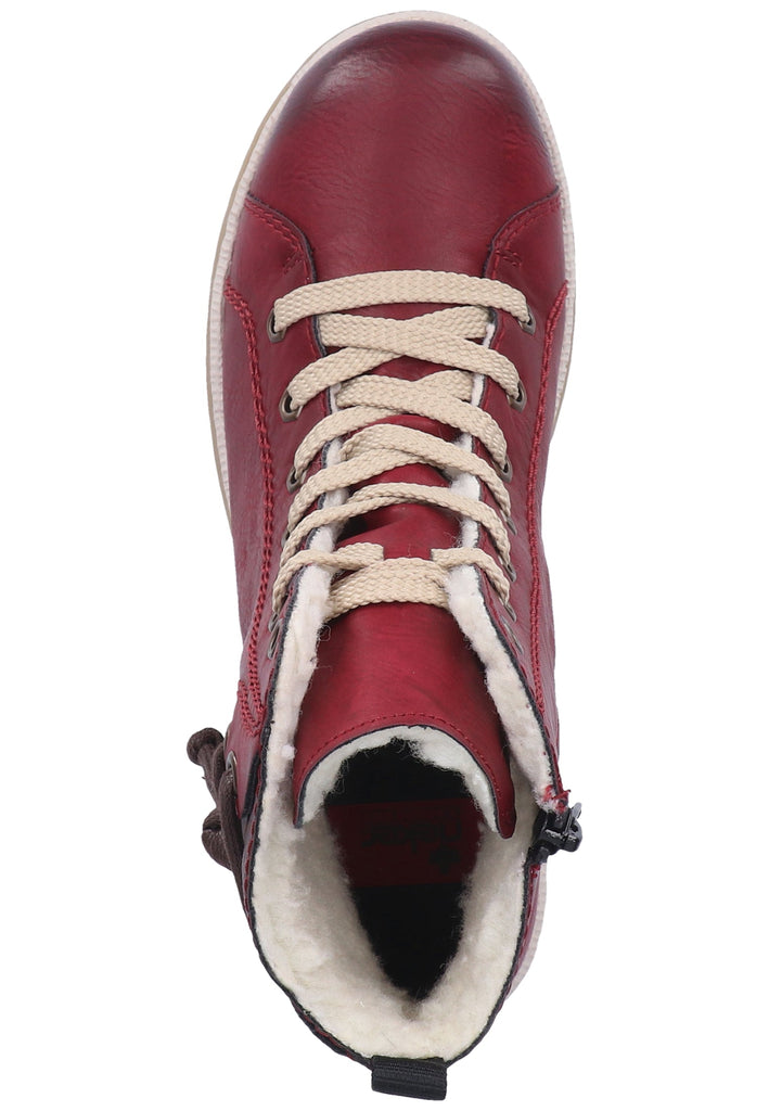 Rieker Stiefelette Lederimitat Wine Warmfutter - surf4shoes